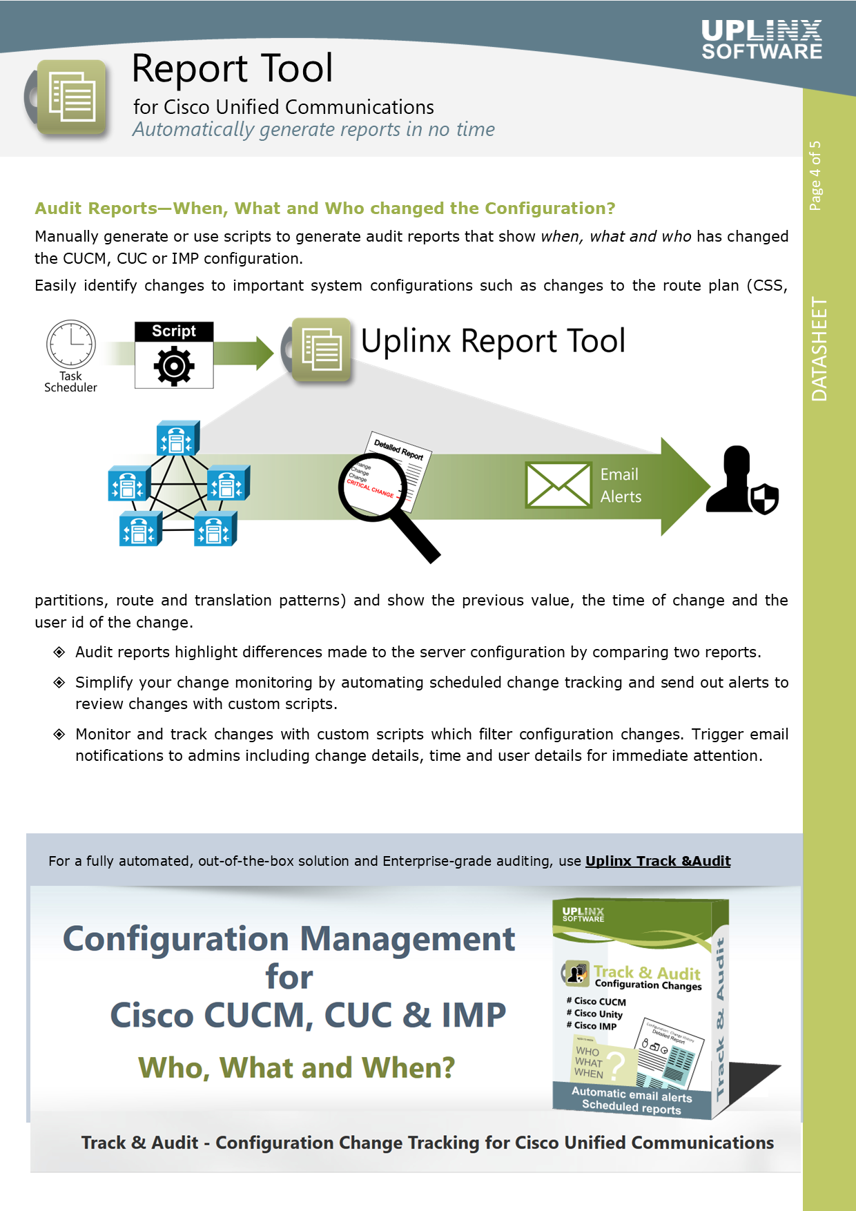 UPLINX Report Tool: Datasheet and Specification (page 4)