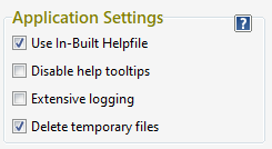 UPLINX Report Tool -  Application Settings on About tab
