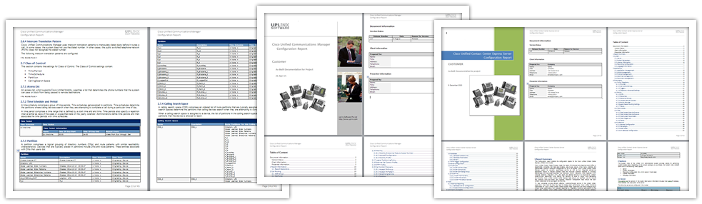 Inofrmes tipo, ejemplos de informes para instalaciones Cisco