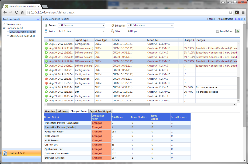 Track and Audit for Cisco to manage reports